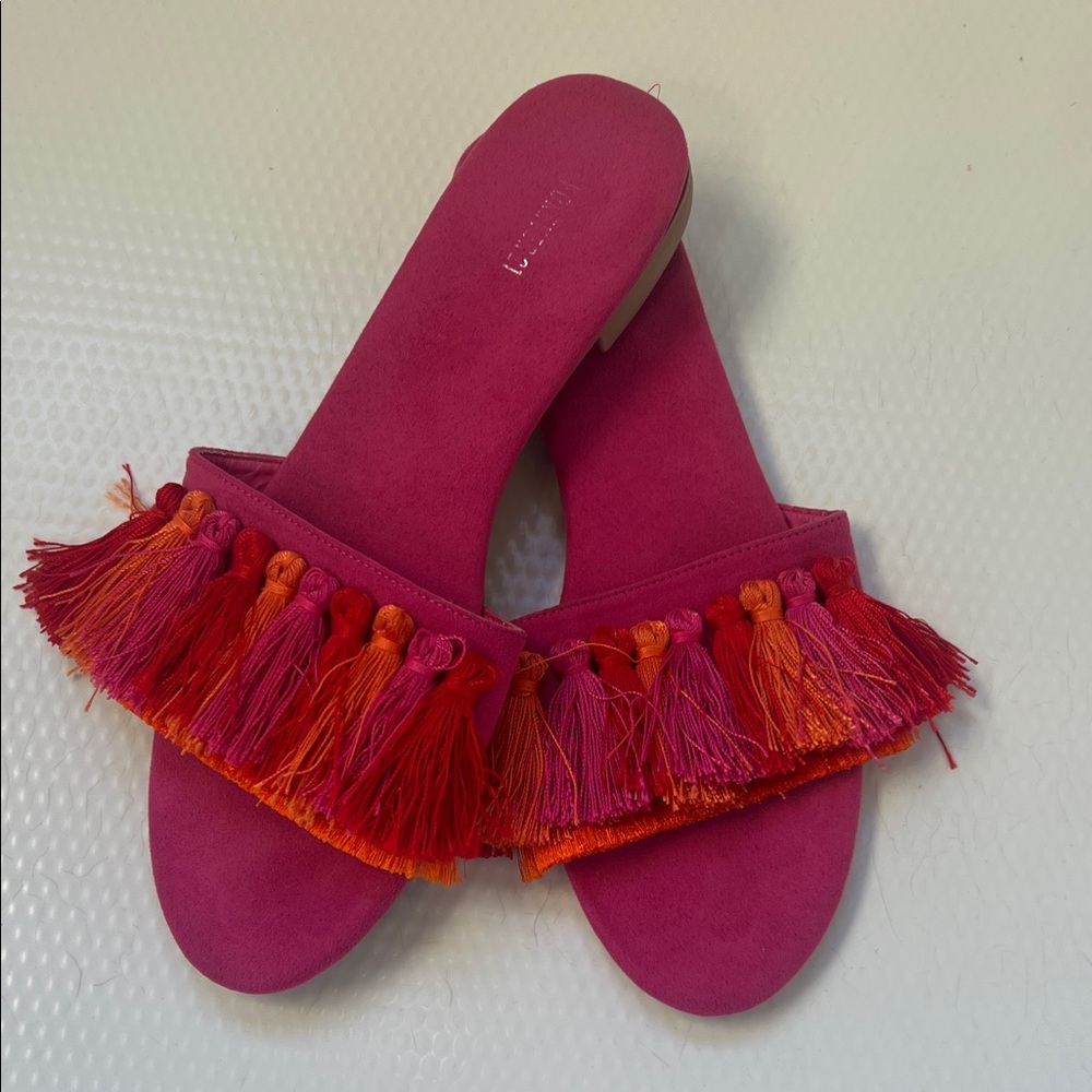 Forever 21 Pink Sandals with Orange Tassels